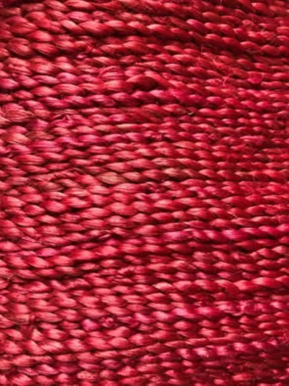 Jute hand braided bag woven wide space storage tote red